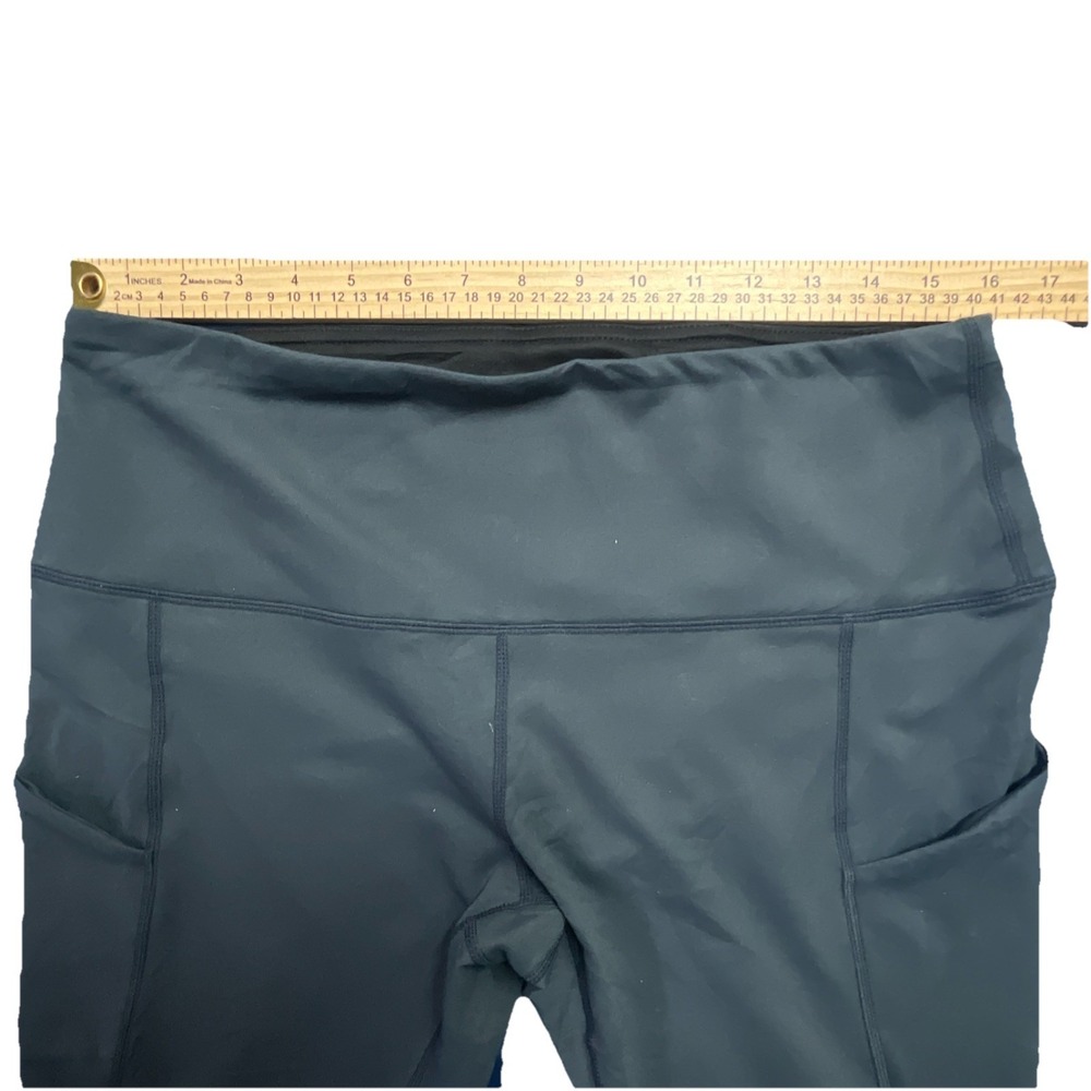 ODODOS Gray Capri Leggings Women's XL 17" Inseam Pocket Stretch Solid Knit - Picture 4 of 7